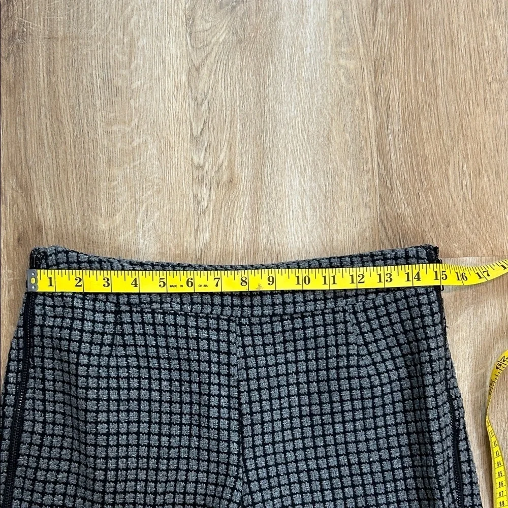 Esley High Waist Black and Gray Checkered Wool Lined Shorts - Picture 2 of 8